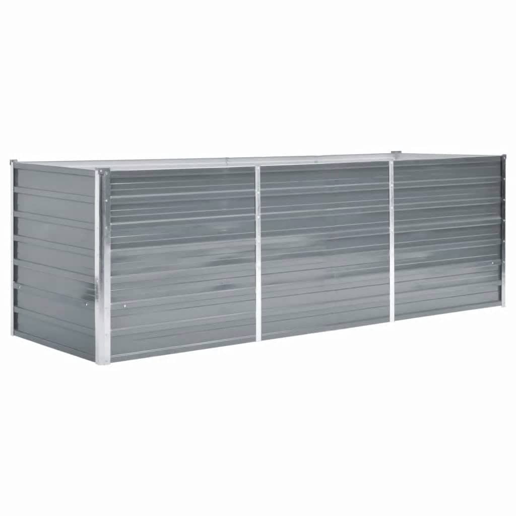 VidaXL Plantenbak verhoogd 240x80x77 cm gegalvaniseerd staal grijs
