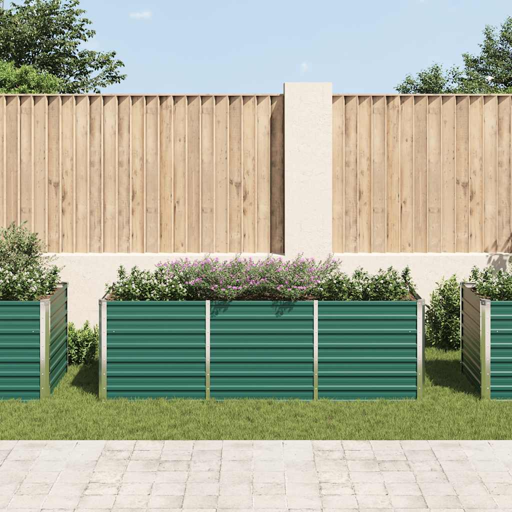 VidaXL Plantenbak verhoogd 240x80x77 cm gegalvaniseerd staal groen