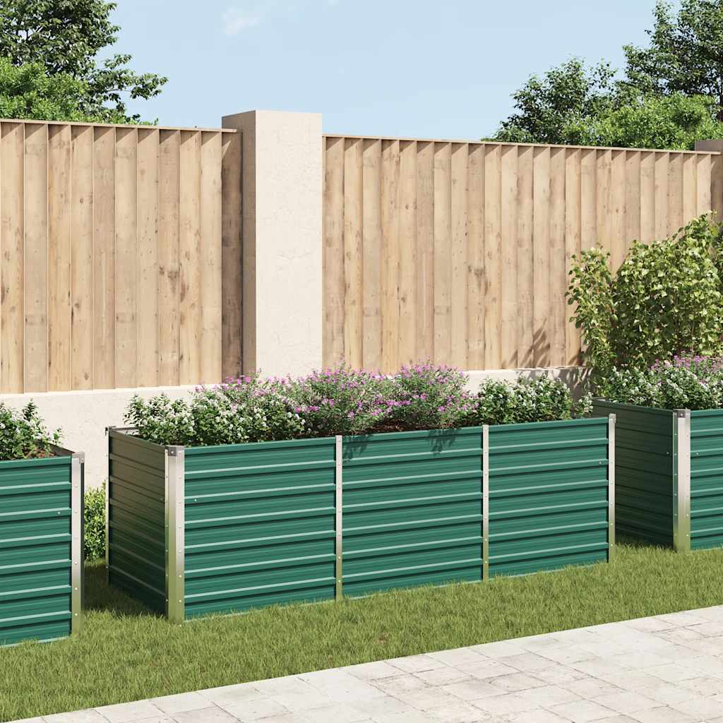 VidaXL Plantenbak verhoogd 240x80x77 cm gegalvaniseerd staal groen