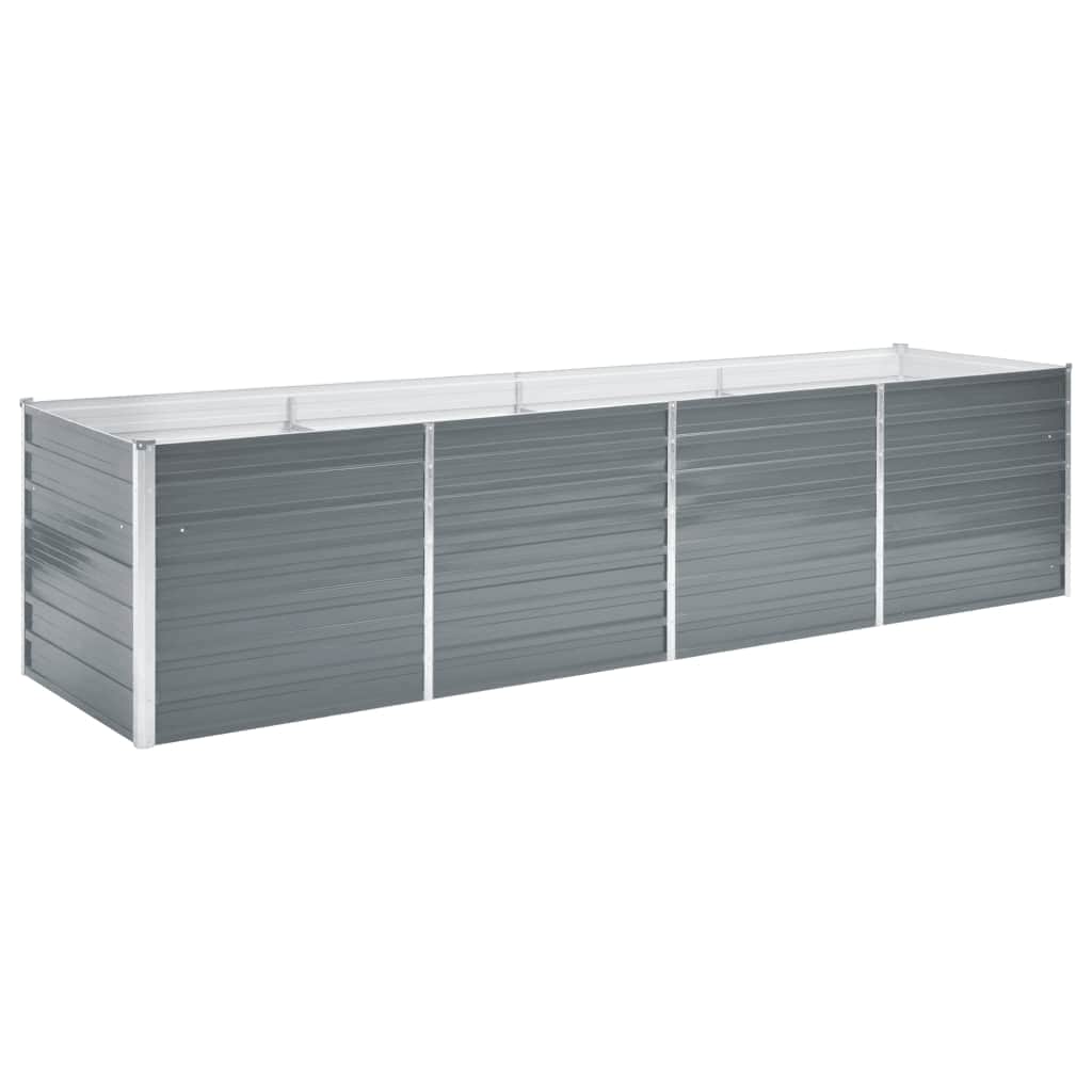 VidaXL Plantenbak verhoogd 320x80x77 cm gegalvaniseerd staal grijs