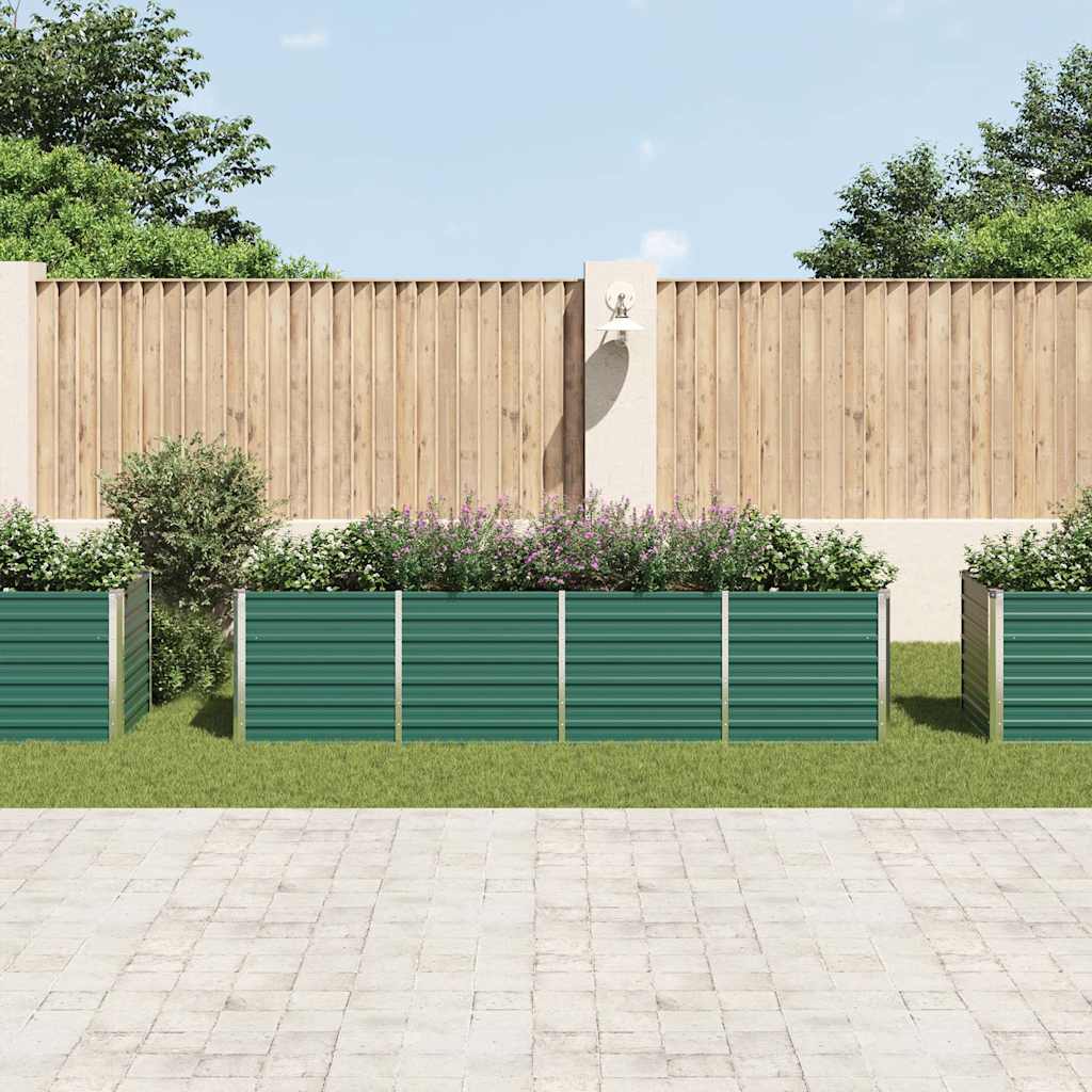 VidaXL Plantenbak verhoogd 320x80x77 cm gegalvaniseerd staal groen