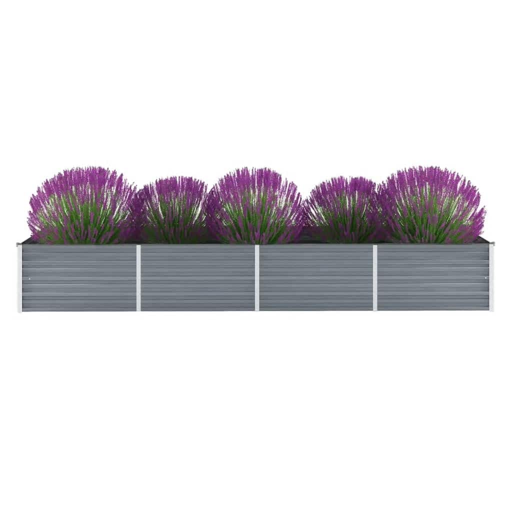 VidaXL Plantenbak verhoogd 320x80x45 cm gegalvaniseerd staal grijs