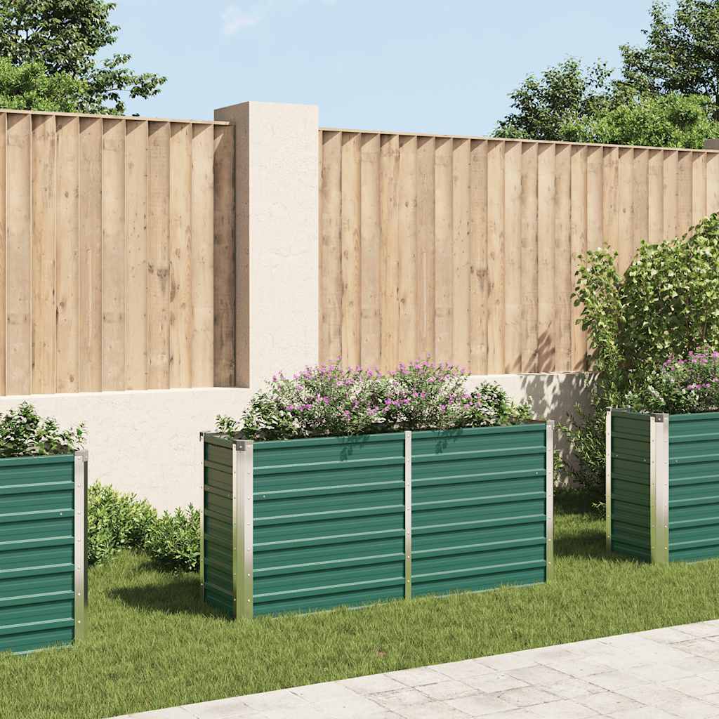 VidaXL Plantenbak verhoogd 160x40x77 cm gegalvaniseerd staal groen