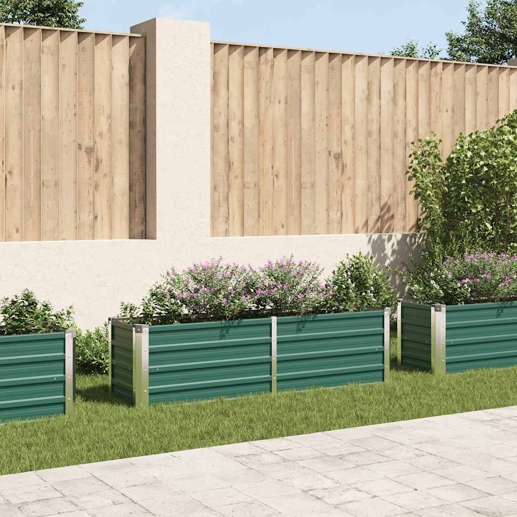 VidaXL Plantenbak verhoogd 160x40x45 cm gegalvaniseerd staal groen