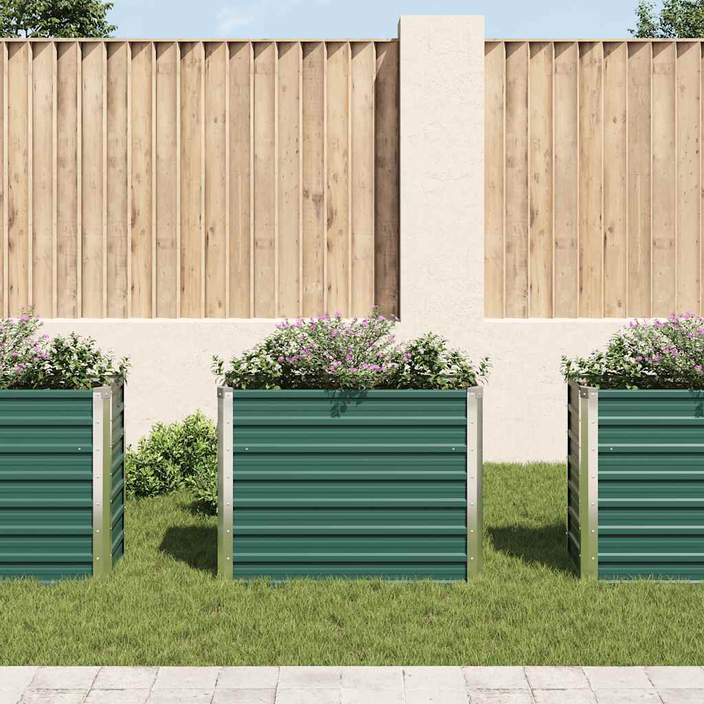 VidaXL Plantenbak verhoogd 100x40x77 cm gegalvaniseerd staal groen