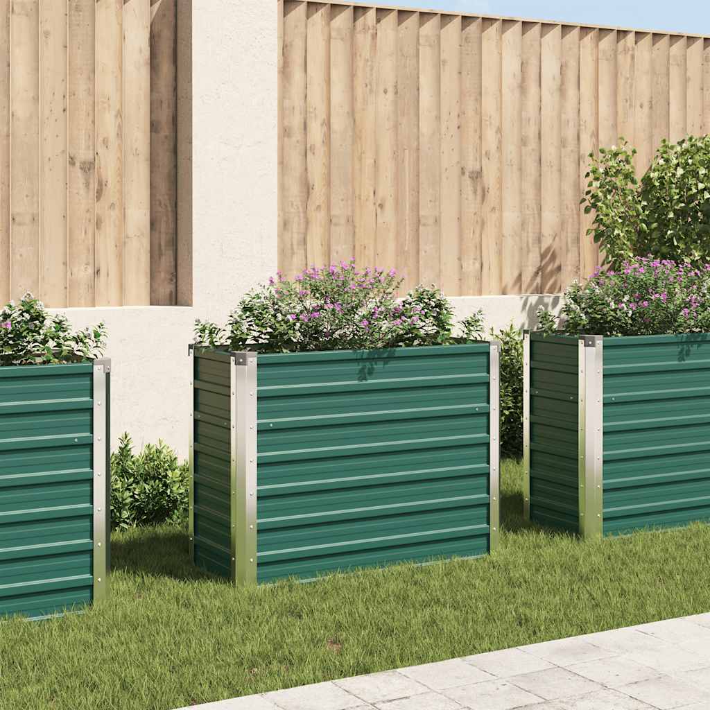 VidaXL Plantenbak verhoogd 100x40x77 cm gegalvaniseerd staal groen
