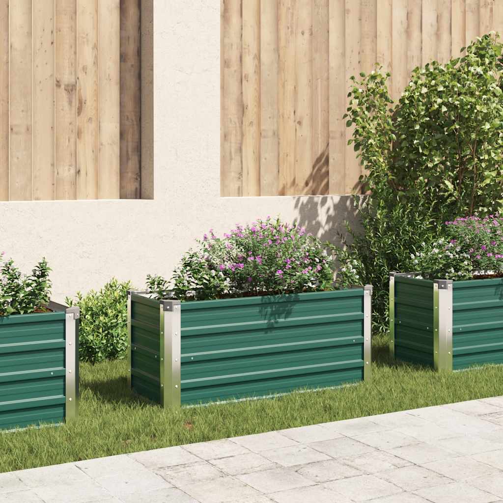 VidaXL Plantenbak verhoogd 100x40x45 cm gegalvaniseerd staal groen
