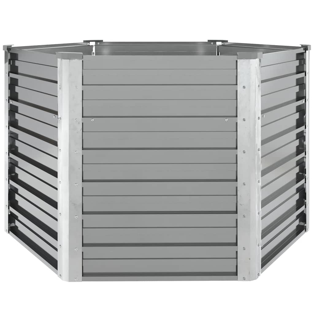 VidaXL Plantenbak verhoogd 129x129x77 cm gegalvaniseerd staal grijs