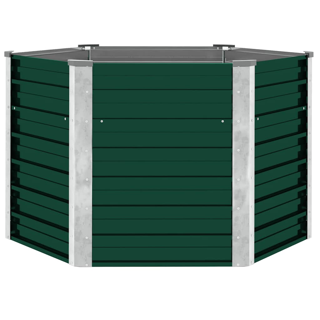 VidaXL Plantenbak verhoogd 129x129x77 cm gegalvaniseerd staal groen