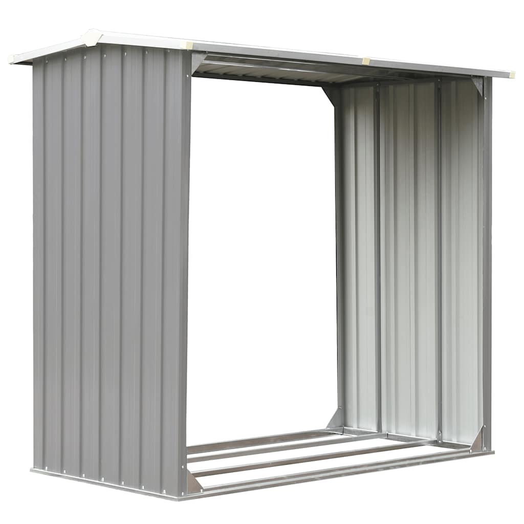 VidaXL Haardhoutschuur 172x91x154 cm gegalvaniseerd staal grijs