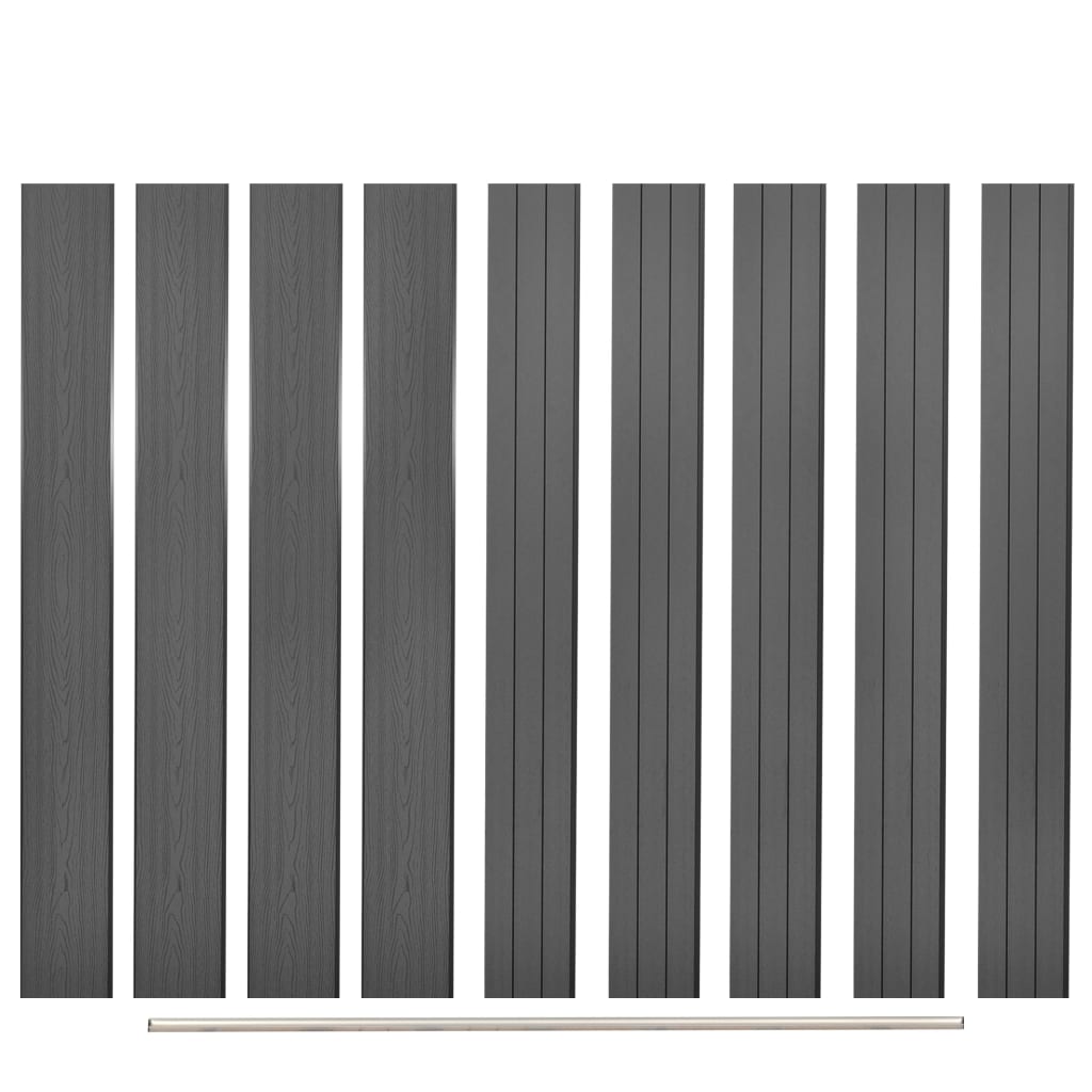 VidaXL Vervangende schuttingplanken 9 st 170 cm hkc grijs