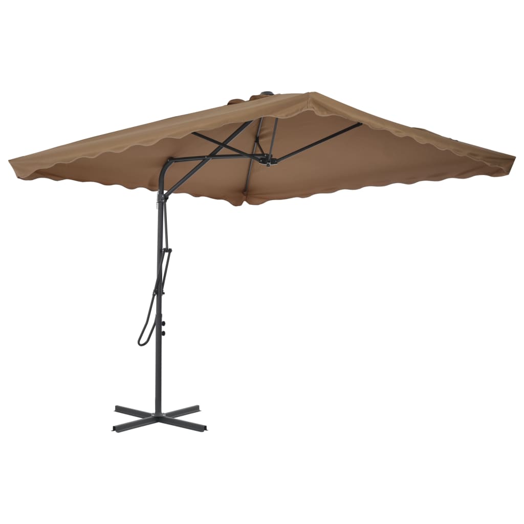 VidaXL Parasol met stalen paal 250x250 cm taupe