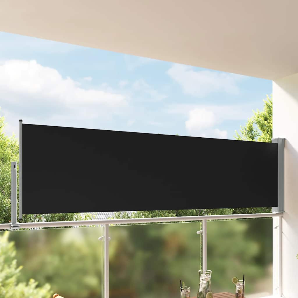 VidaXL Tuinscherm uittrekbaar 100x300 cm zwart