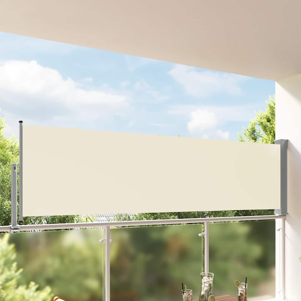 VidaXL Tuinscherm uittrekbaar 100x300 cm crèmekleurig