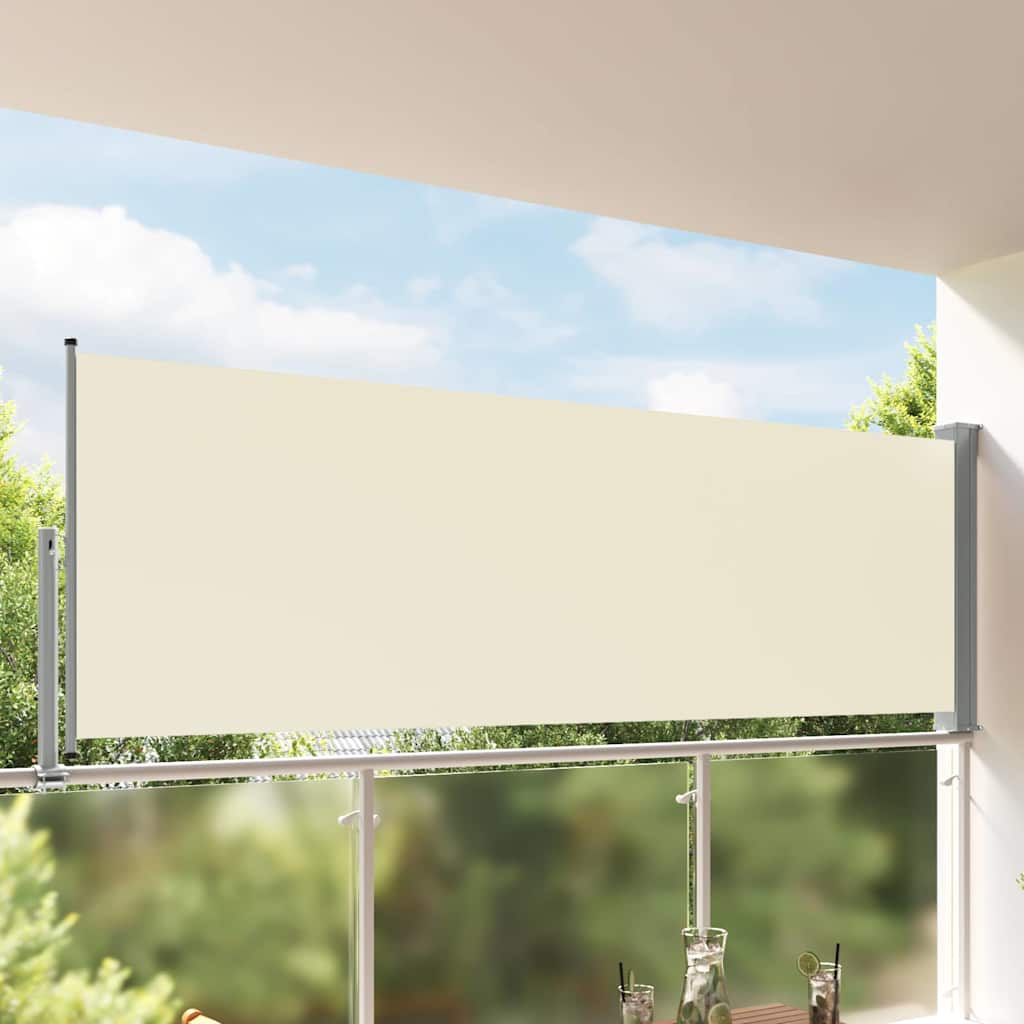 VidaXL Tuinscherm uittrekbaar 120x300 cm crèmekleurig