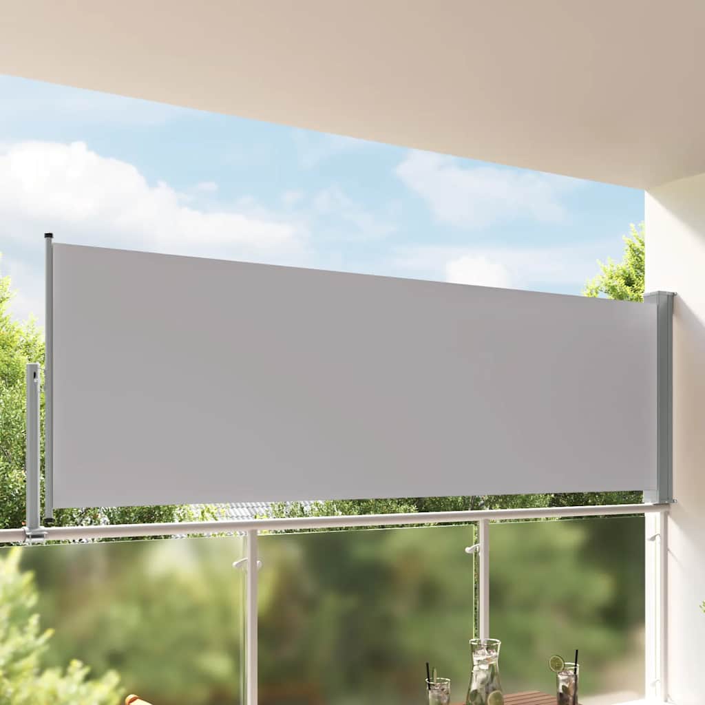 VidaXL Tuinscherm uittrekbaar 120x300 cm grijs