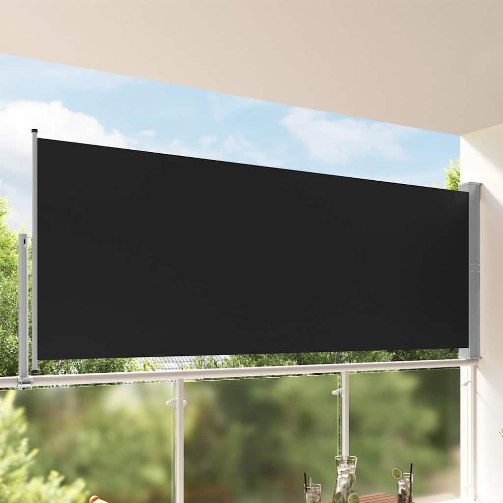 VidaXL Tuinscherm uittrekbaar 140x300 cm zwart