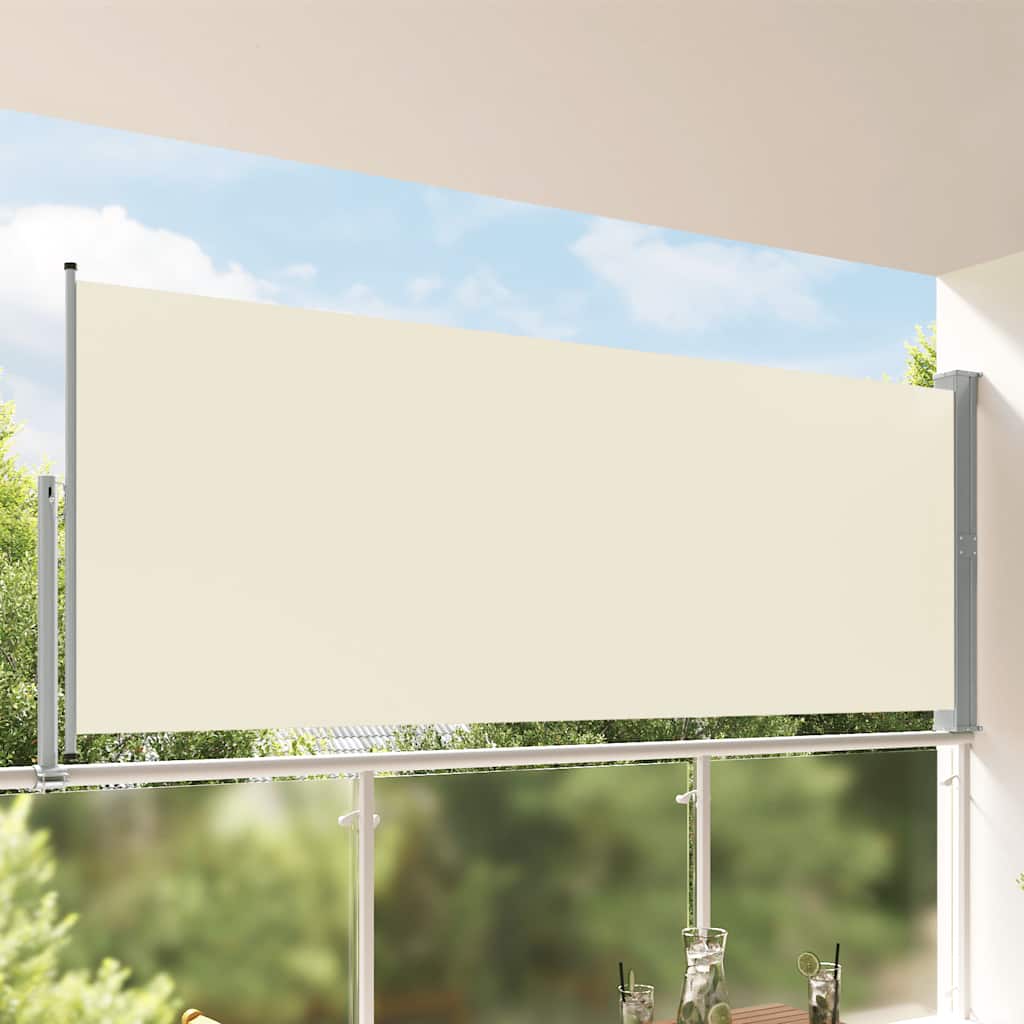 VidaXL Tuinscherm uittrekbaar 140x300 cm crèmekleurig