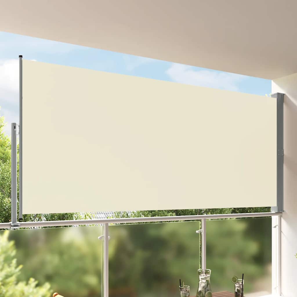VidaXL Tuinscherm uittrekbaar 160x300 cm crèmekleurig