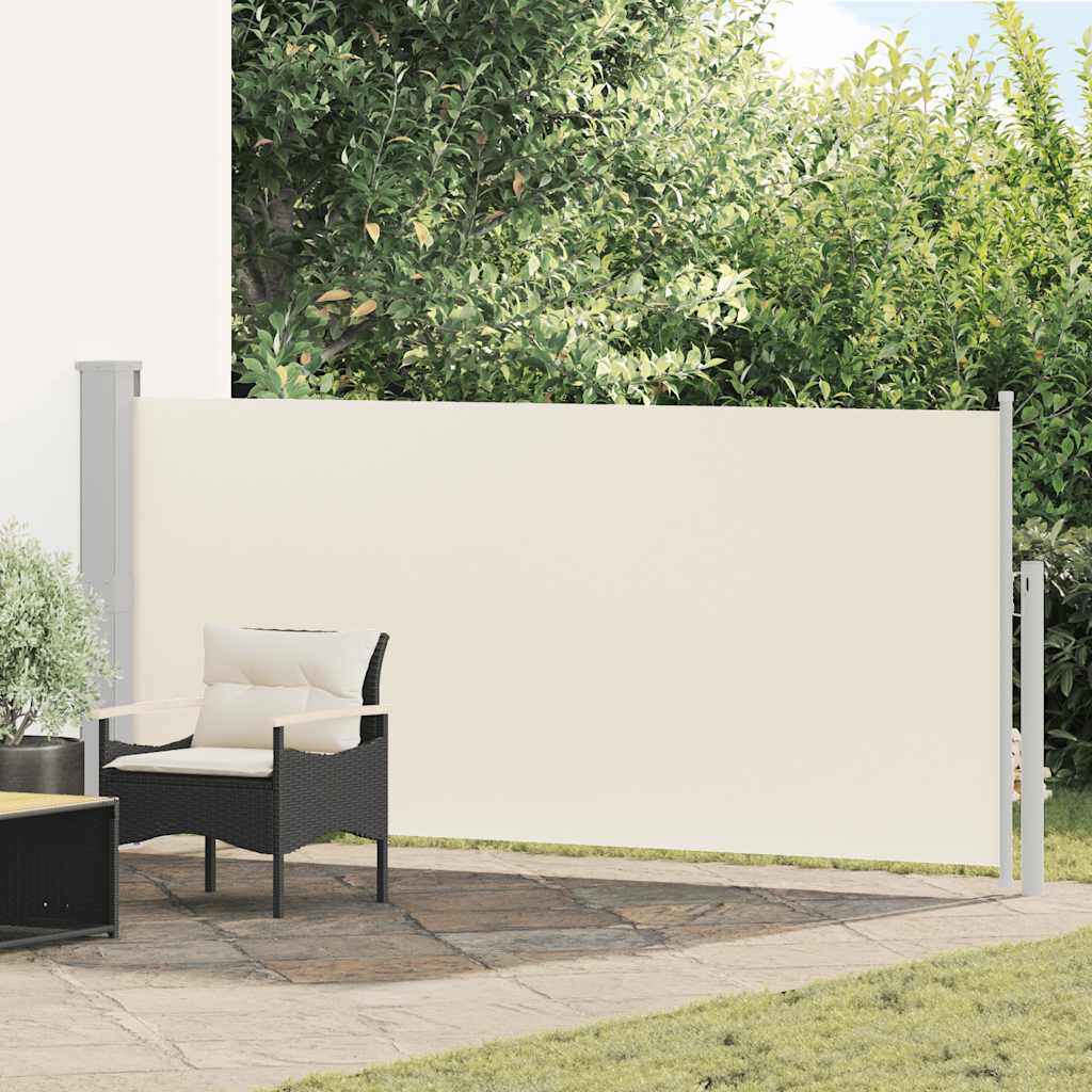 VidaXL Windscherm uittrekbaar 140x300 cm crèmekleurig