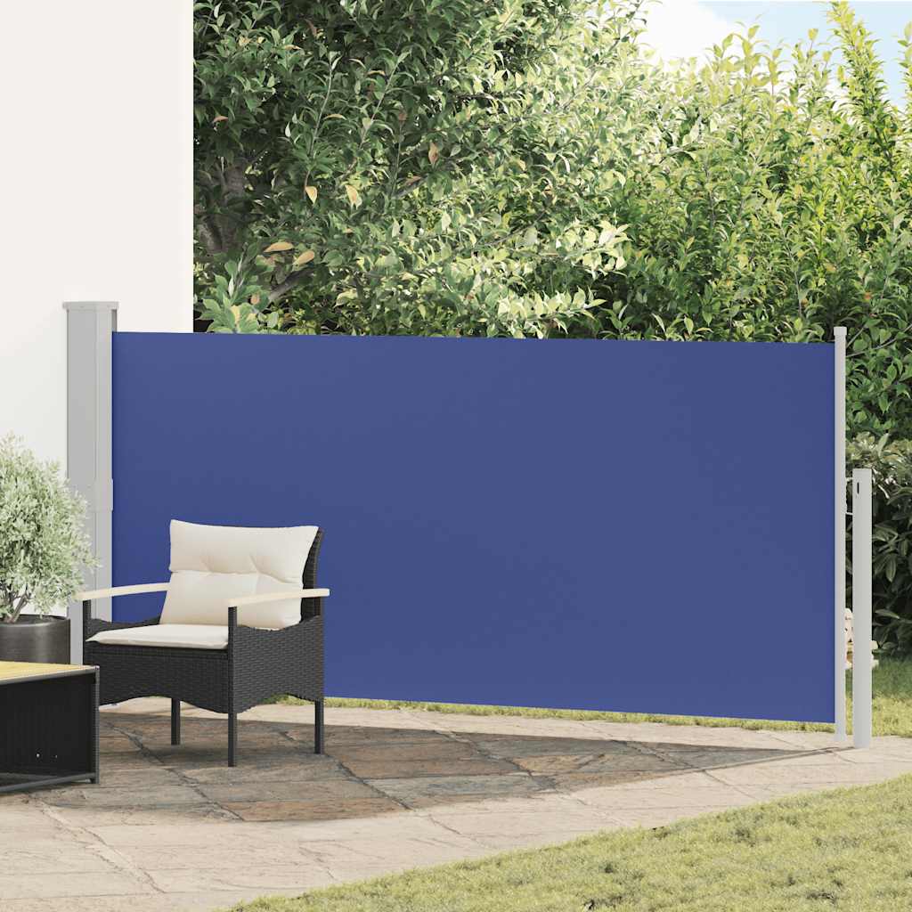 VidaXL Windscherm uittrekbaar 140x300 cm blauw