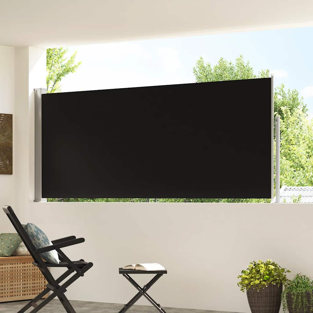 VidaXL Windscherm uittrekbaar 120x300 cm zwart