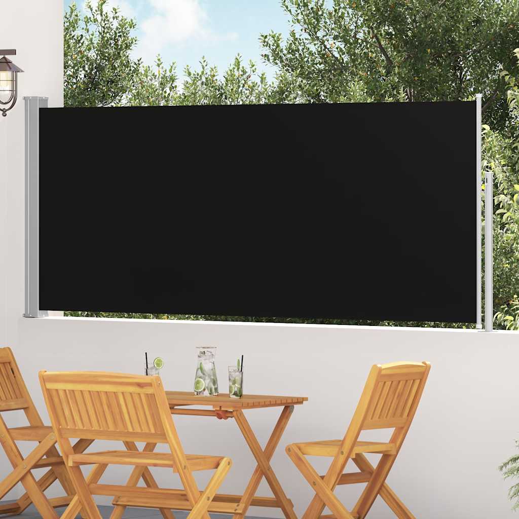 VidaXL Windscherm uittrekbaar 120x300 cm zwart