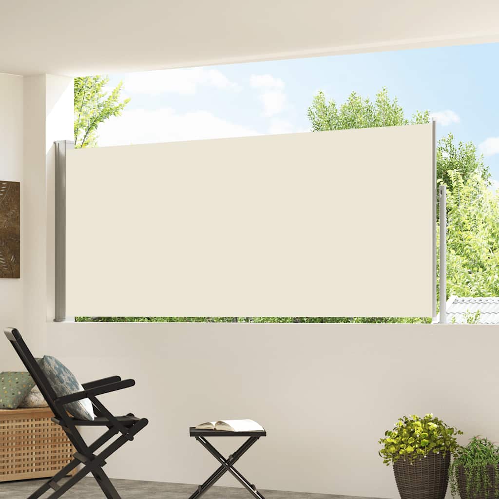 VidaXL Windscherm uittrekbaar 120x300 cm crème