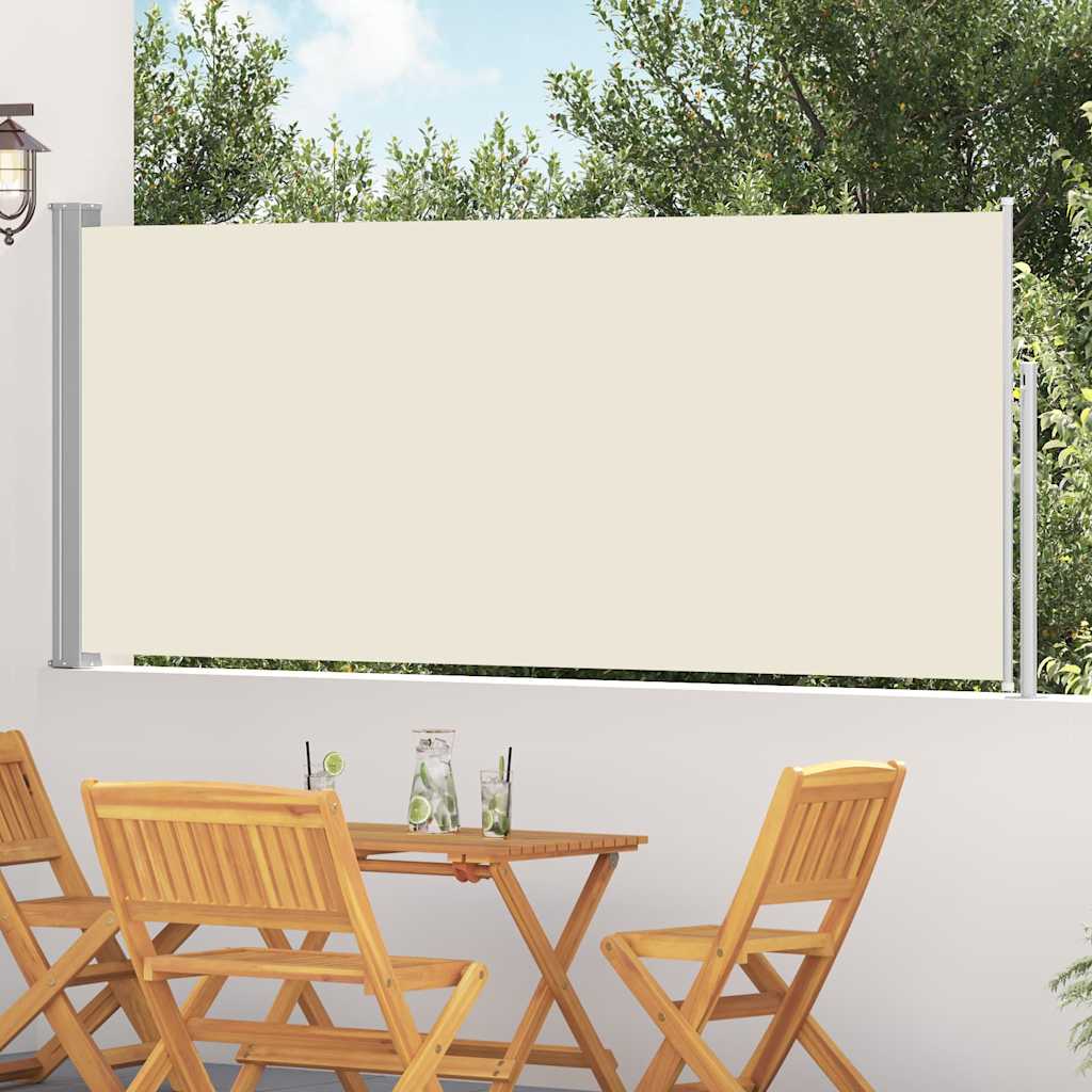 VidaXL Windscherm uittrekbaar 120x300 cm crème