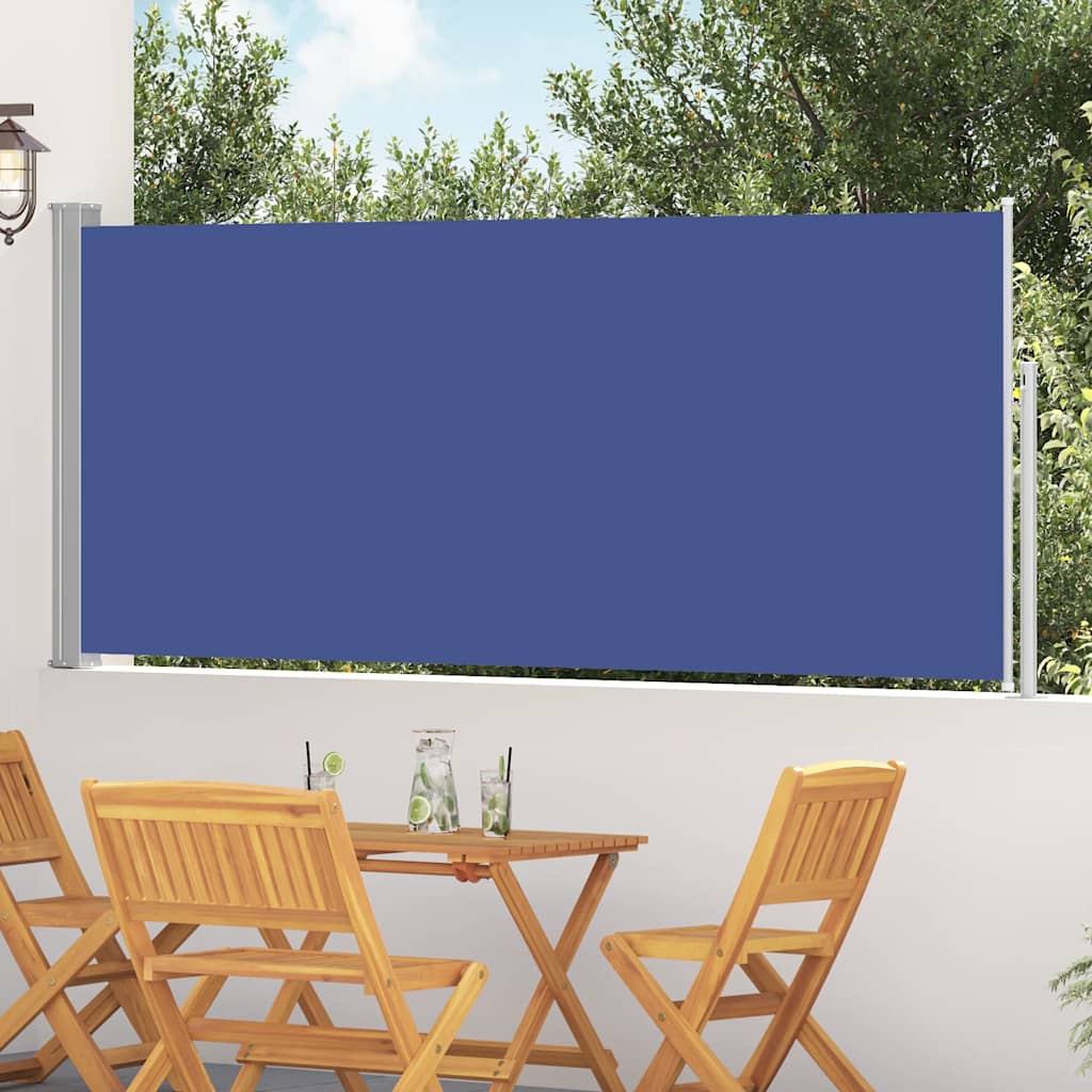 VidaXL Windscherm uittrekbaar 120x300 cm blauw