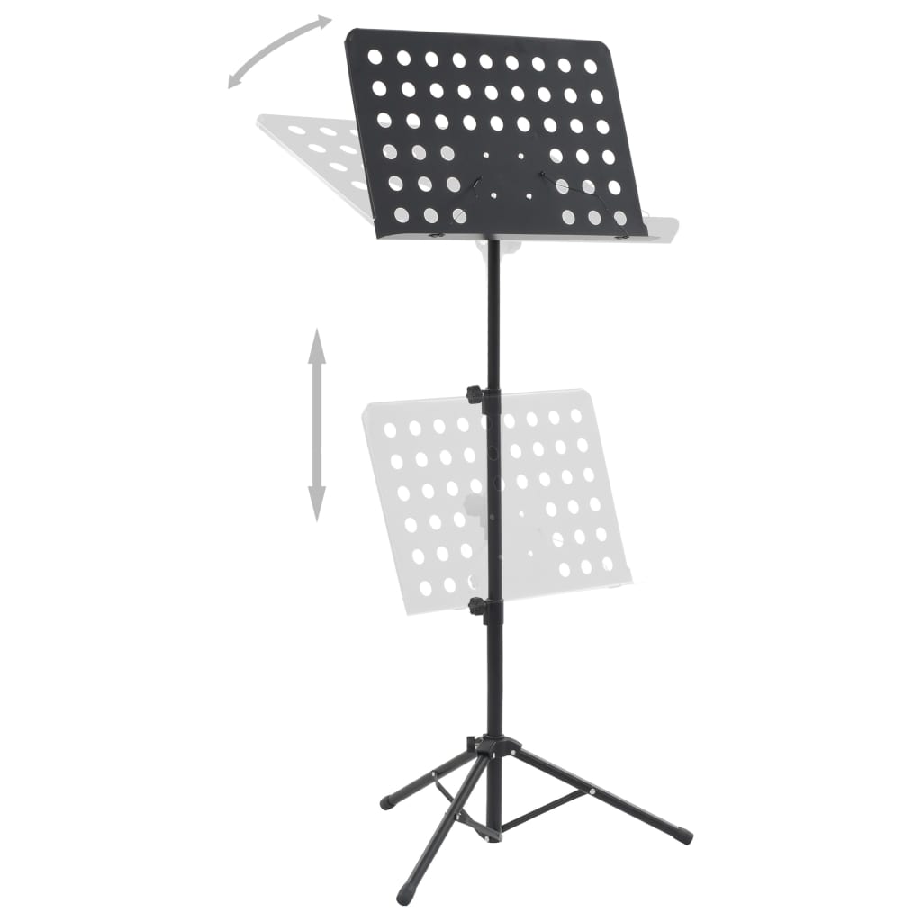 VidaXL Muziekboekenstandaard staal zwart