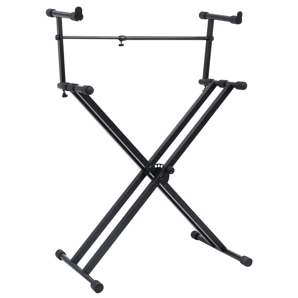 VidaXL Keyboardstandaard x-frame dubbel versterkt zwart
