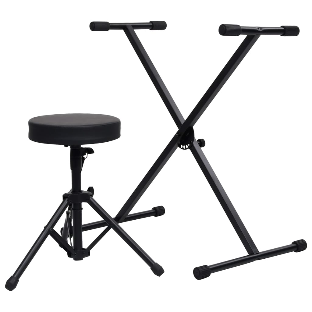 VidaXL Keyboardstandaard en -kruk zwart