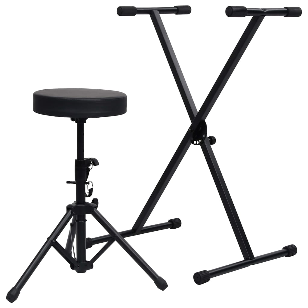 VidaXL Keyboardstandaard en -kruk zwart