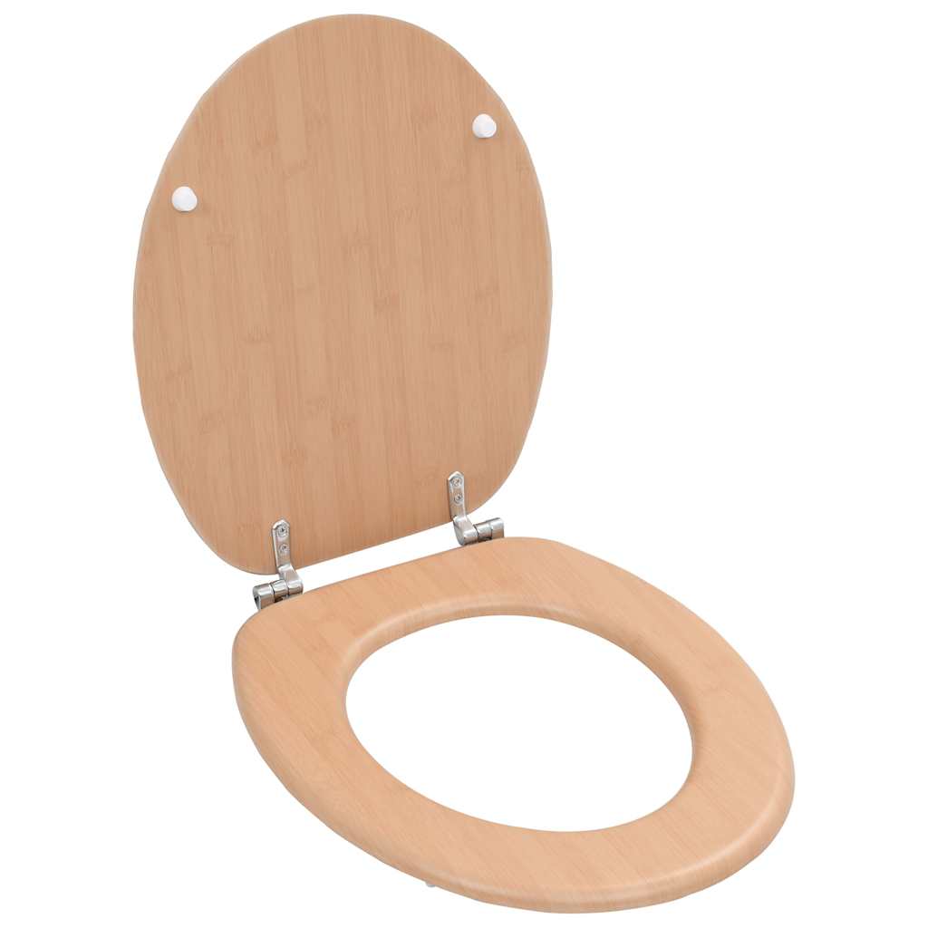 VidaXL Toiletbril met deksel bamboe mdf
