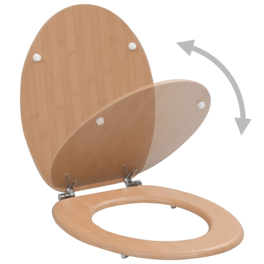 VidaXL Toiletbril met deksel bamboe mdf