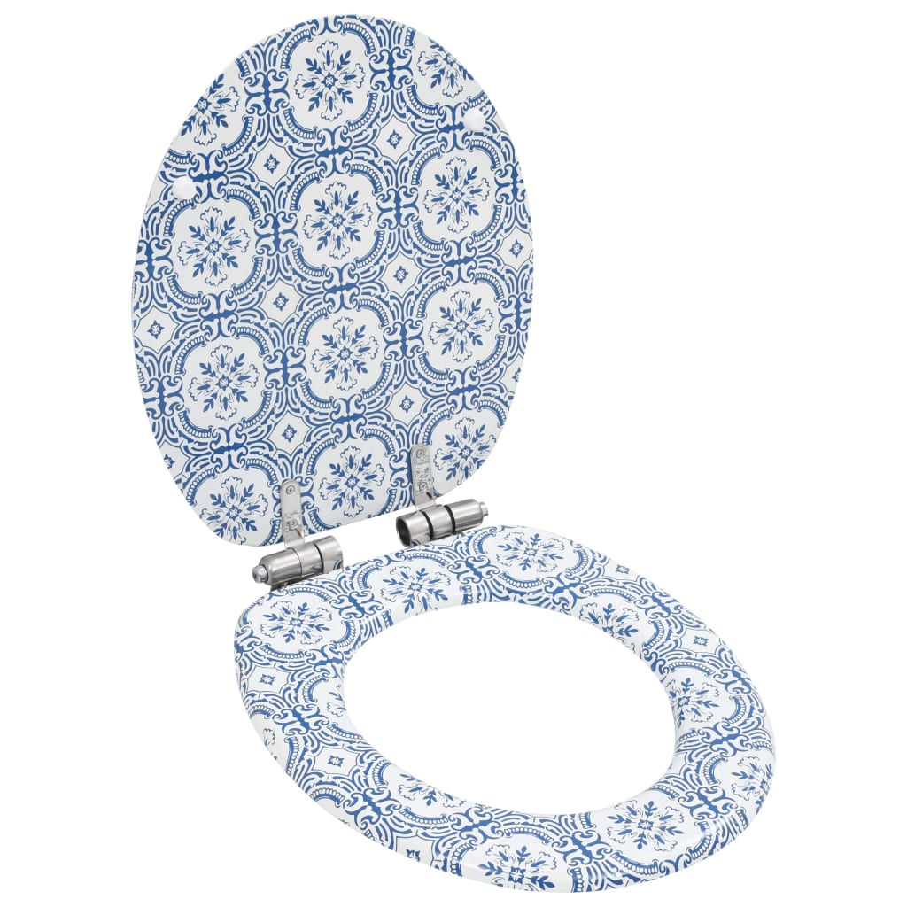 VidaXL Toiletbril met soft-close deksel porselein mdf