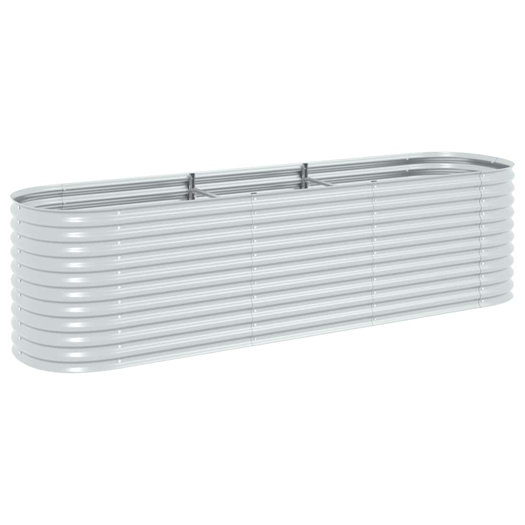 VidaXL Plantenbak verhoogd 320x80x81 cm gegalvaniseerd staal zilver