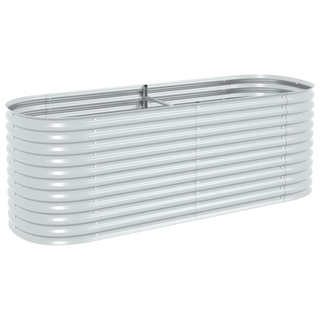 VidaXL Plantenbak verhoogd 240x80x81 cm gegalvaniseerd staal zilver