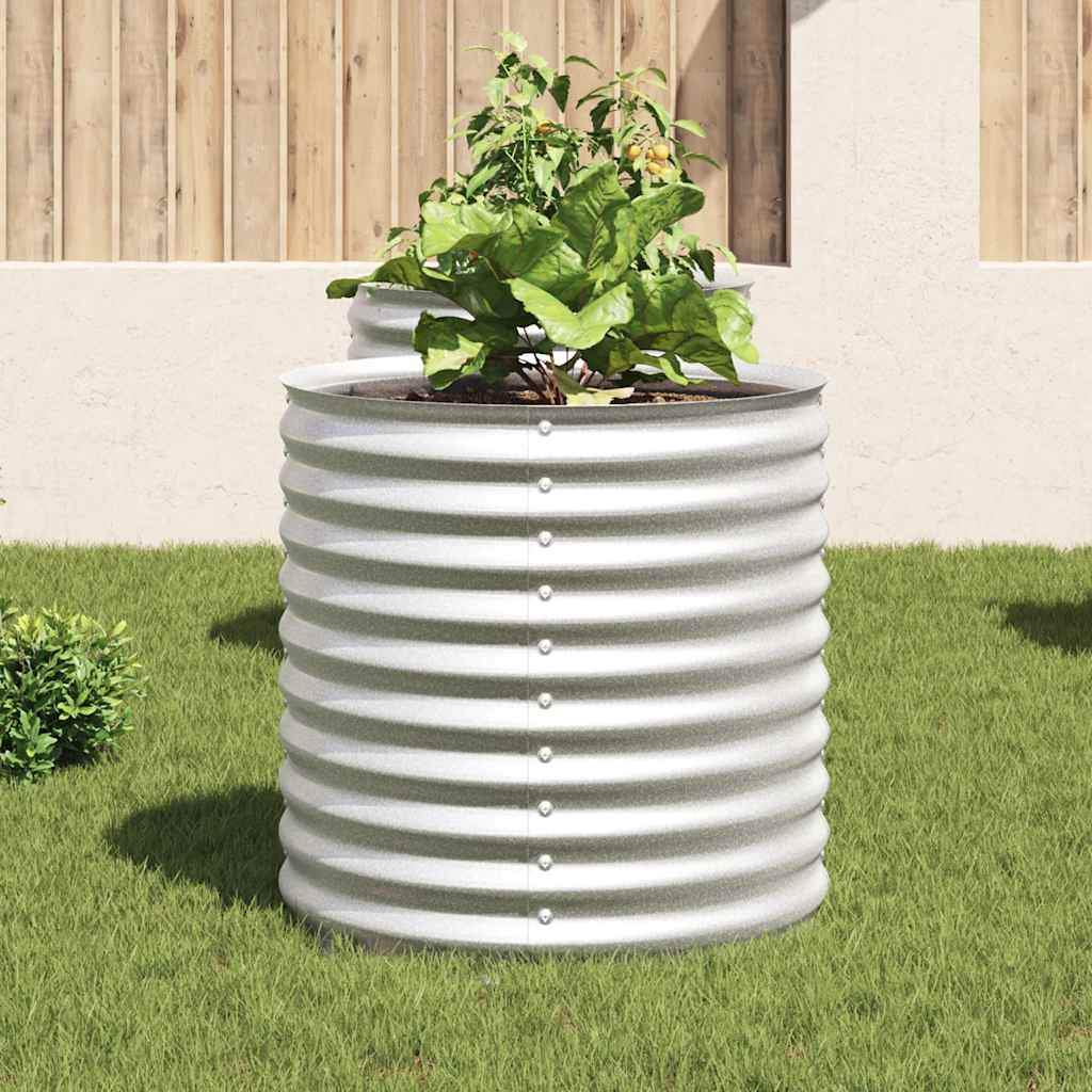 VidaXL Plantenbak verhoogd 80x80x81 cm gegalvaniseerd staal zilver