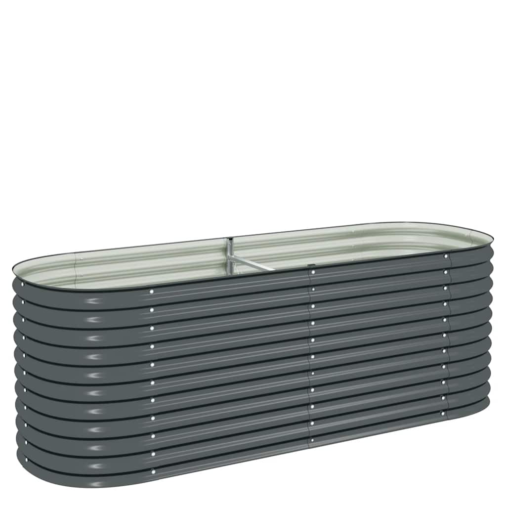 VidaXL Plantenbak verhoogd 240x80x81 cm gegalvaniseerd staal grijs
