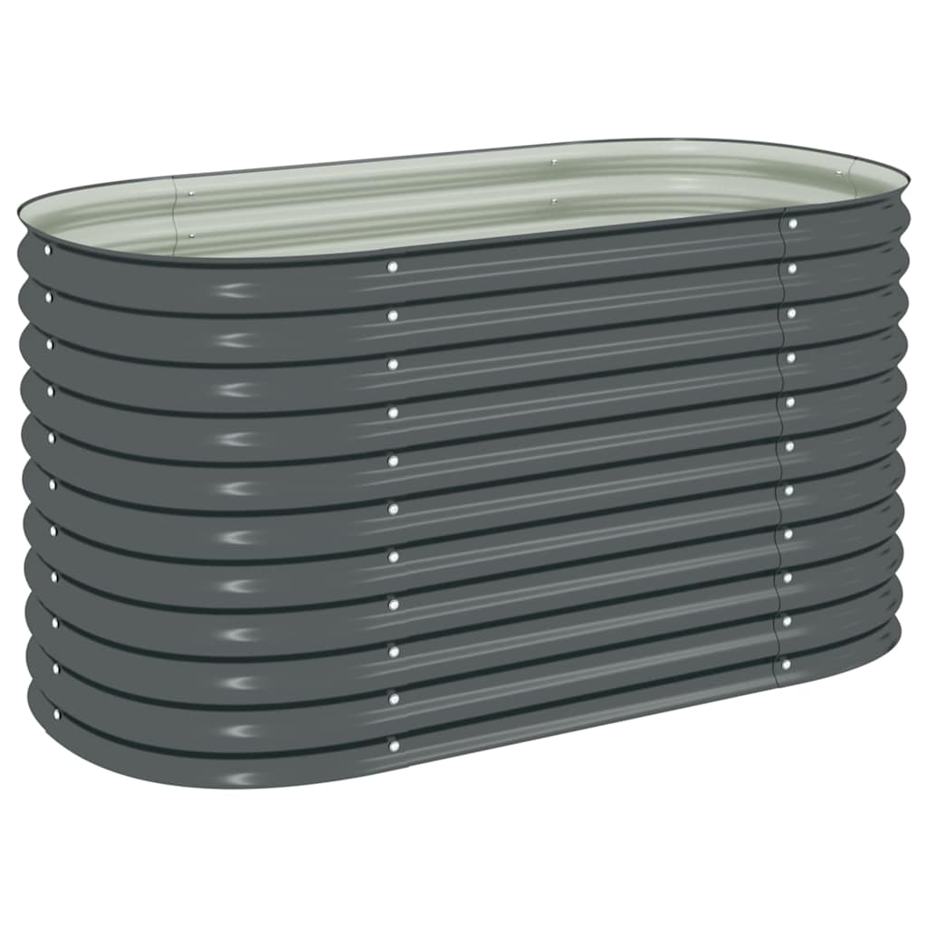 VidaXL Plantenbak verhoogd 160x80x81 cm gegalvaniseerd staal grijs