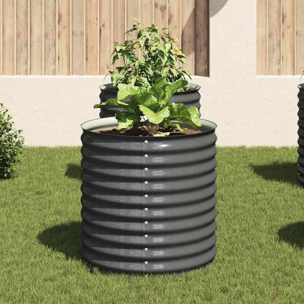 VidaXL Plantenbak verhoogd 80x80x81 cm gegalvaniseerd staal grijs