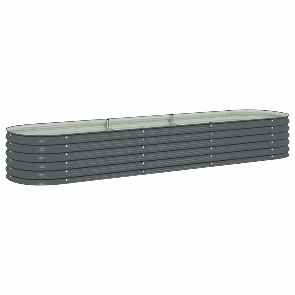 VidaXL Plantenbak verhoogd 320x80x44 cm gegalvaniseerd staal grijs