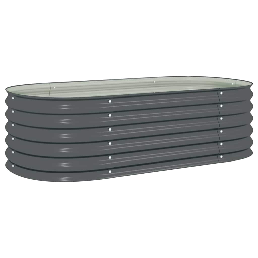VidaXL Plantenbak verhoogd 160x80x44 cm gegalvaniseerd staal grijs