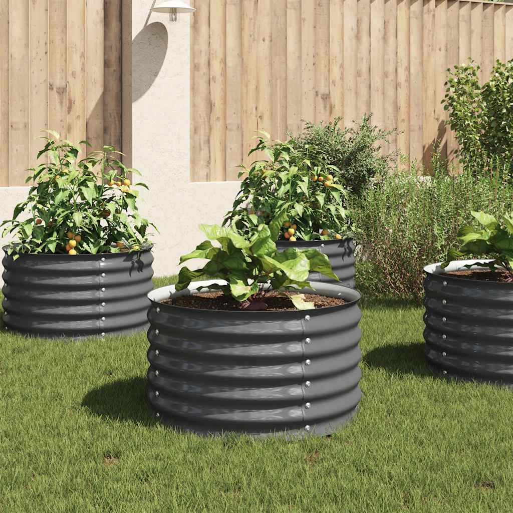 VidaXL Plantenbak verhoogd 80x80x44 cm gegalvaniseerd staal grijs