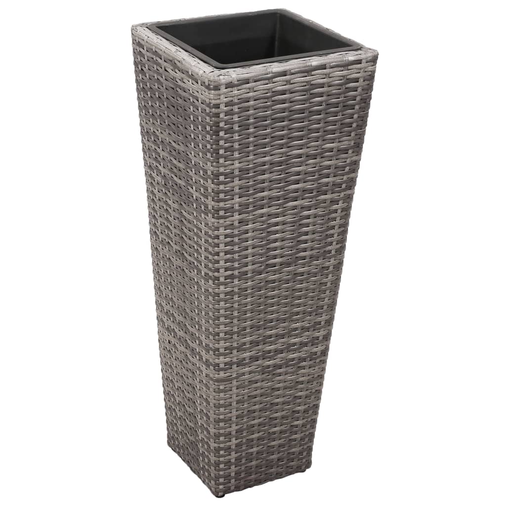 VidaXL Plantenbakken verhoogd 3 st poly rattan grijs