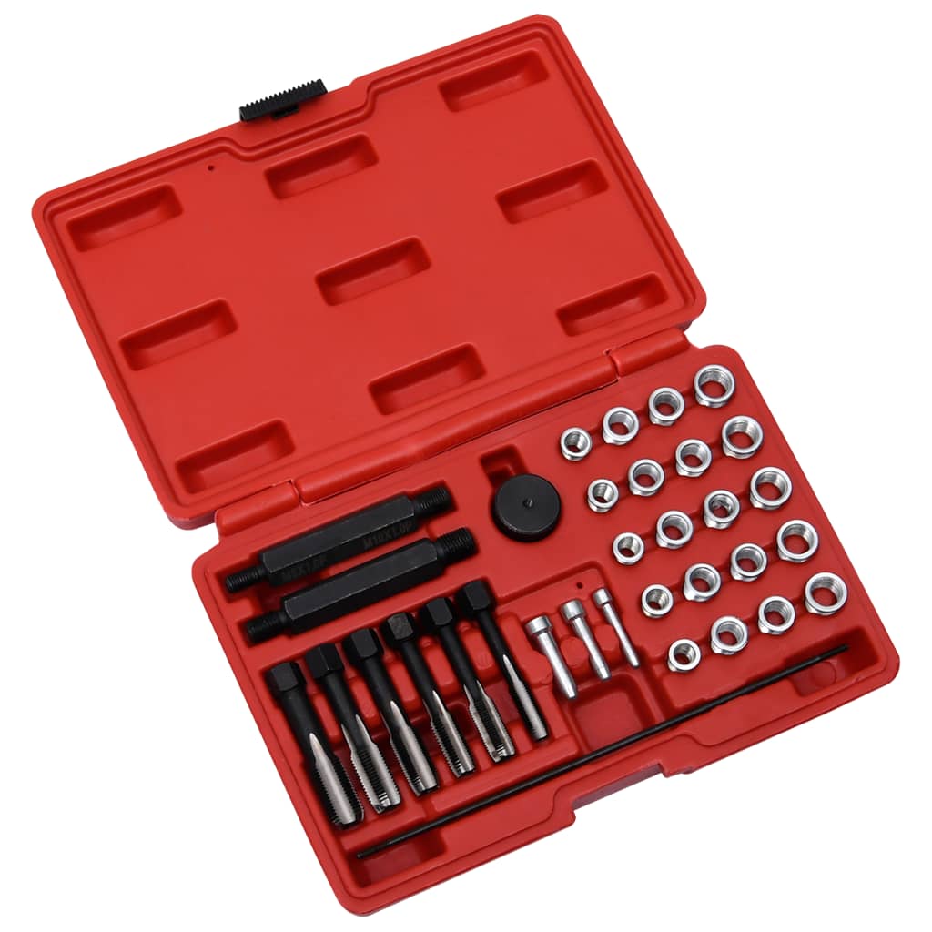 VidaXL 33-delige gloeibougie schroefdraadreparatieset m8 m10 m12