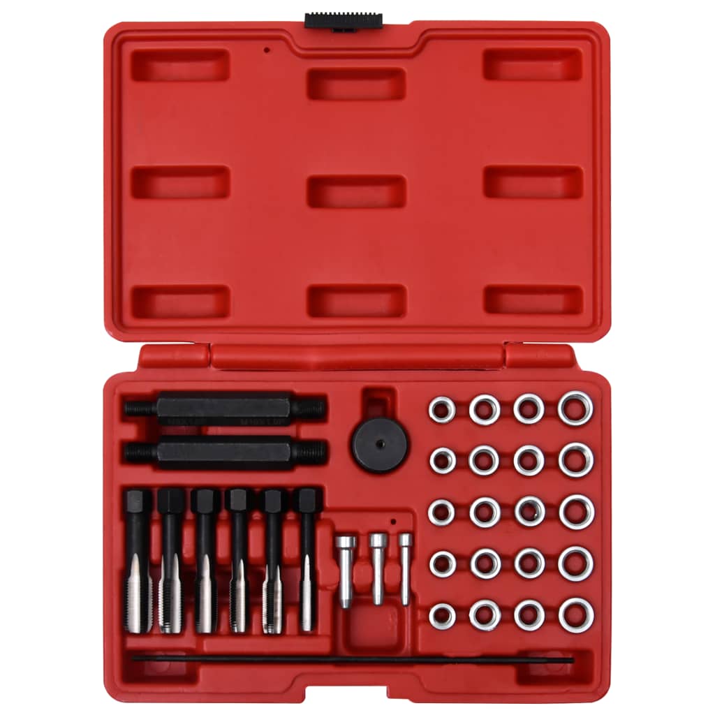 VidaXL 33-delige gloeibougie schroefdraadreparatieset m8 m10 m12