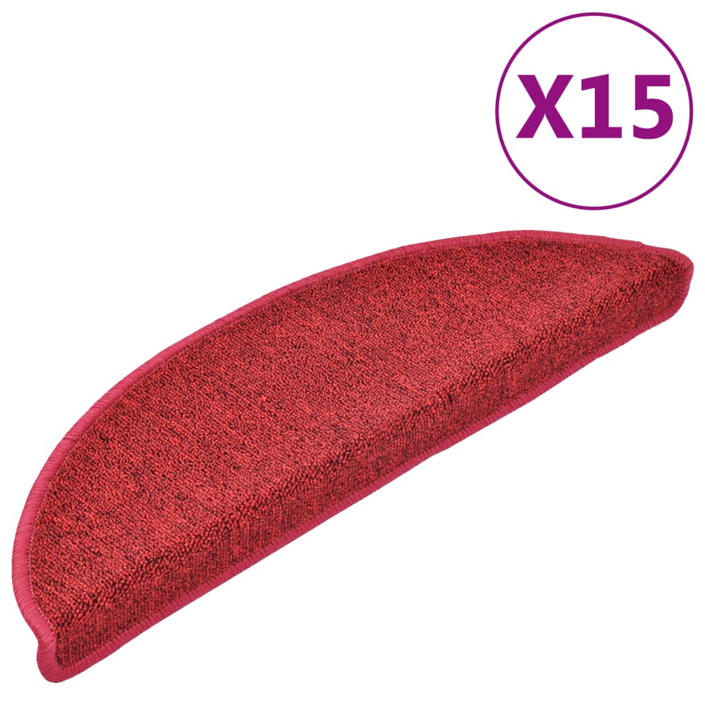 VidaXL Trapmatten 15 st 56x17x3 cm röd halfrond